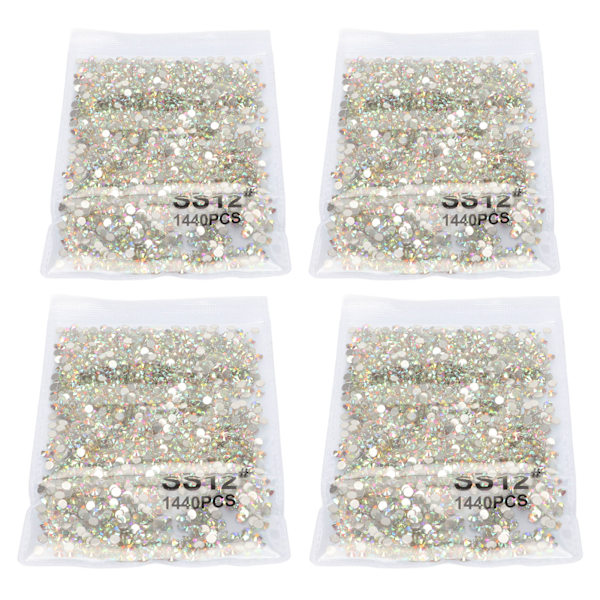 Crystal Rhinestones for DIY Crafts - 5760PCS Flat Back Round Rhinestones