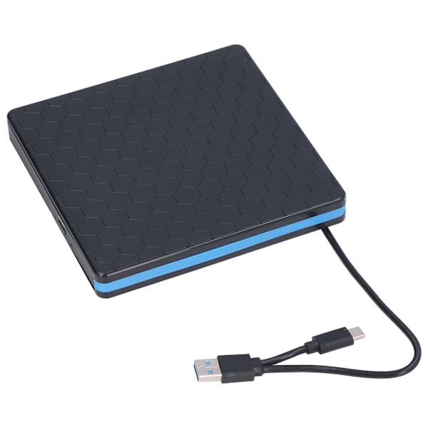 Ulkoinen DVD-asema, USB3.0 USB2.0 Type C -tuki, CD- ja DVD-poltto, Plug and Play, CD-poltin kannettaville tietokoneille ja pöytätietokoneille