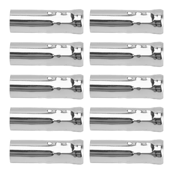 10 stk. E14 Metallrør for lysestake lampeholder lampebase belysningstilbehør 25x80mm krom