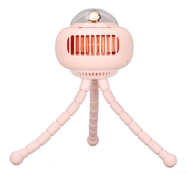 Rattail Fan Portable Käyttöinen Kolmijalka Design Mykistetty 4 Tasoa Nopeus USB Ladattava 130 Astetta Automaattinen Ravistelu Fan Pink