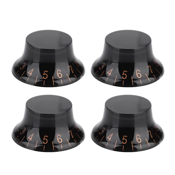 Speed Tone Volymkontrollknappar Set för EPI LP Elektrisk Gitarr - 4 Stycken (Svart & Guld)