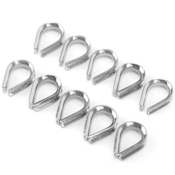 2MM Bådkabelklemmer i rustfrit stål Metalkabel Beskyttelsesring Fingerbøl Klemmer