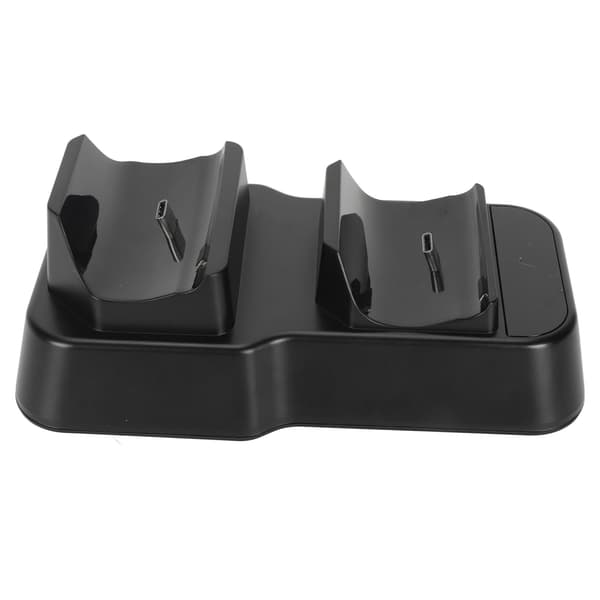 Laderstasjon for PS5-kontroller med rask lading, AC-adapter, dobbel ladestasjon med LED-indikator