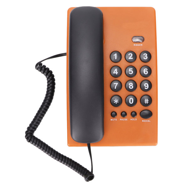 KXT504 Hjemme fastnet multifunktionel batterifri telefon med ledning med dobbelt magnetisk håndsæt til kontorhoteller (orange)