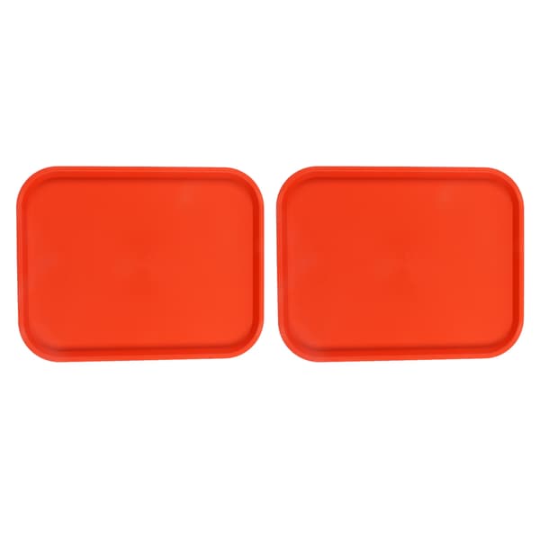 2 st Snabbmatsbricka Stapelbar Rektangulär Lättvikt Halkfri PP Matserveringsbricka för Restauranger Kaféer Orange