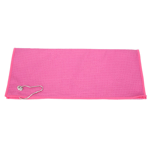 Vaffel Mikrofiber Golf Håndklæder Renser Køller Bolde Hænder Rengøringshåndklæde med Karabinhage Krog Pink