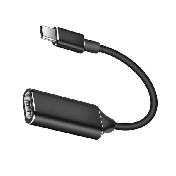 USB C til HDMI Adapter 4K Aluminium Alloy Shell Display Interface Kabel Sort