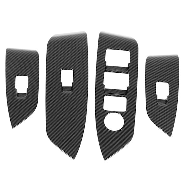 Kolfiberstil Dörrfönster Kontrollpanel Cover Sticker Set för Mazda CX-5 2017-2023 RHD (4 st)