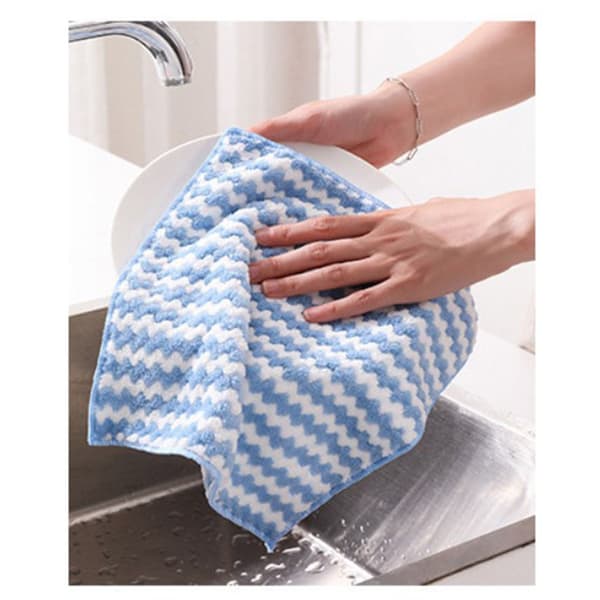 Diskduk Väv Tjockad Polyester Absorberande Mjuk Mångsidig Diskhandduk för Köksbord
