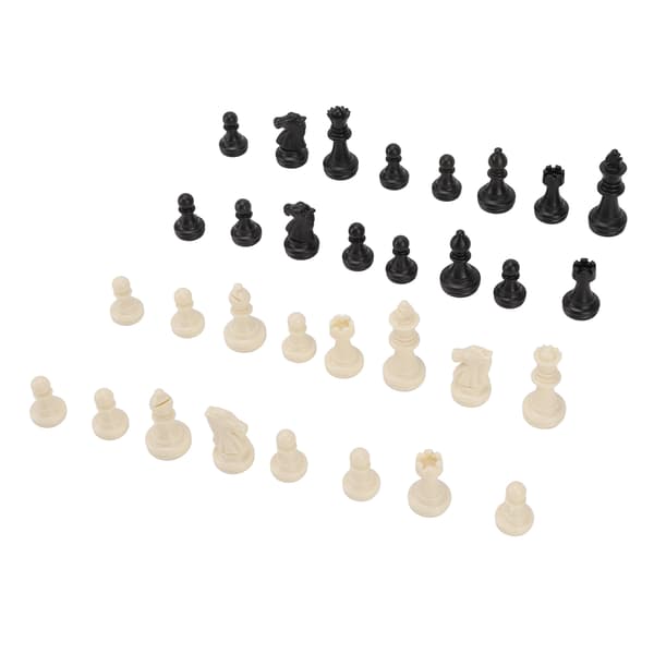 Only Chess Pieces PS Plastic Replacement Mini Chess Figures 49mm Height King for Party Relaxation (Black White)