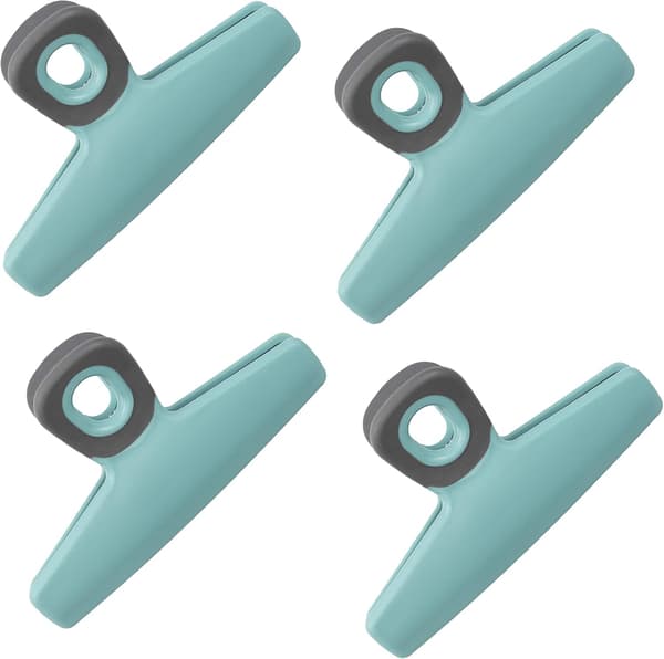 Madclips - Chips-poseclips sæt med 4, 12,7 cm brede kraftige chipsclips, store poseclips til madopbevaring med lufttæt greb til brødposer, S