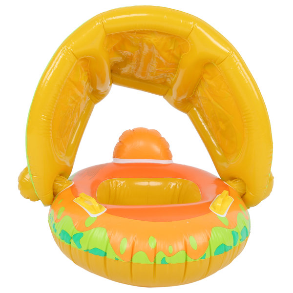 Baby Float Tube Ring PVC Oppustelig Toddler Børn Svømmecirkel Ringe med solsejl