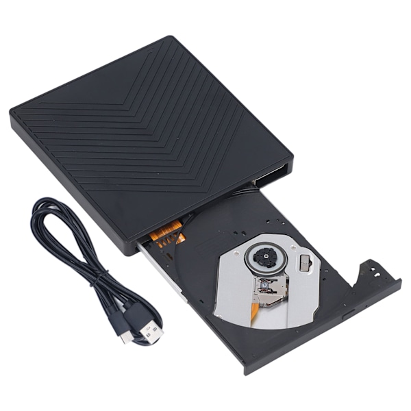 Ultrallinen ulkoinen CD- ja DVD-asema, 6-in-1, Plug and Play, Type C USB, Optinen asema, HUB, CD-poltin kannettaville tietokoneille, pöytätietokoneille