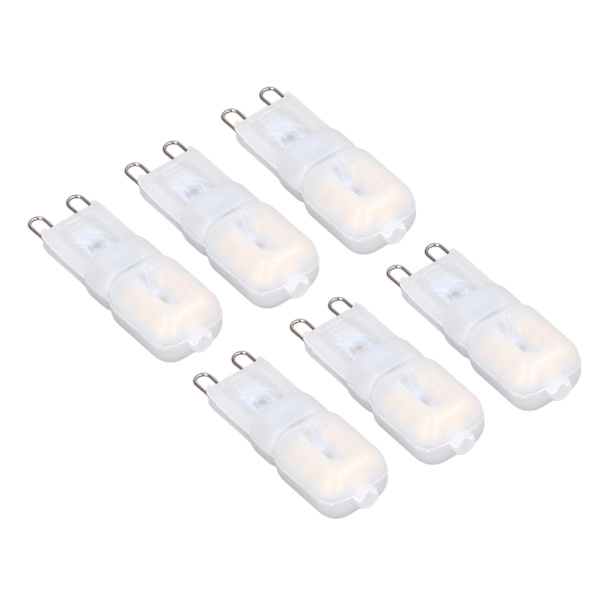G9 LED-lampor 6-pack - Dimbar 3W energisparande - 360 graders belysning för tak- och taklampor - Naturvit 220-240V