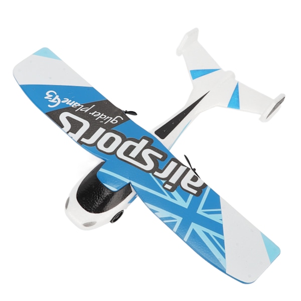 RC Fly 2.4Ghz EPP Plast Fjernstyrt Flyvemaskin Glider med LED Lys for Nybegynnere Voksne Barn Blå Tre Batteri