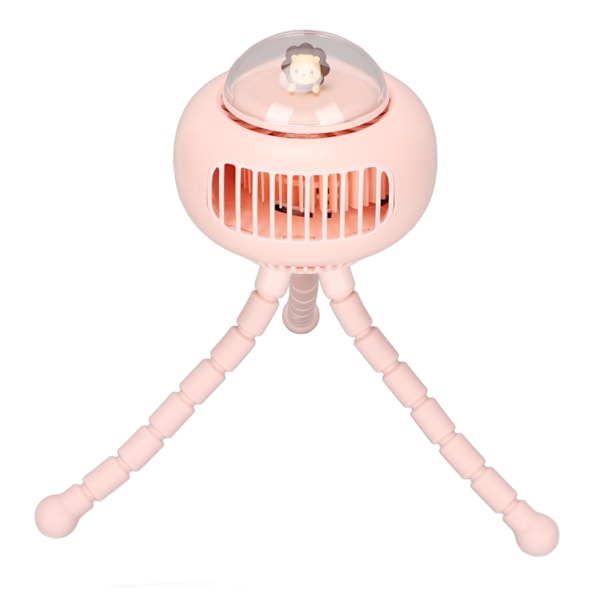 Rattail Fan Portable Käyttöinen Kolmijalka Design Mykistetty 4 Tasoa Nopeus USB Ladattava 130 Astetta Automaattinen Ravistelu Fan Pink