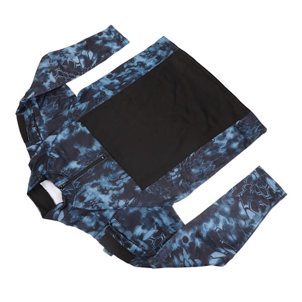 Camouflage Høj Hals Sports T-shirt til Mænd - Sort