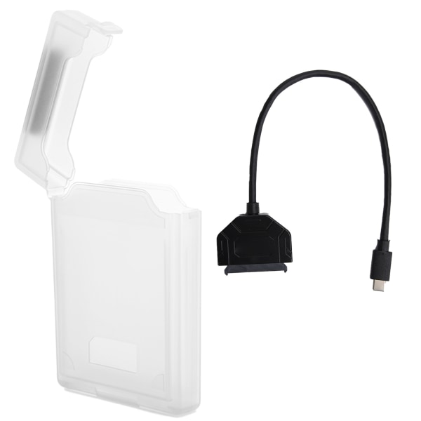 Harddiskadapter beskyttelsesbokssæt til SATA Type C USB3.0 2.5in HDD/SDD Notebook-tilbehør Hvid