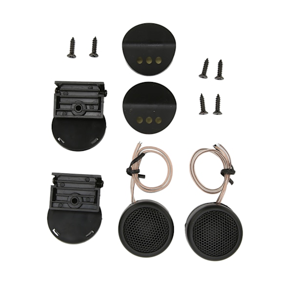 2 STK 380W Mini Dome Tweeter Rund Sort Bilhøjttaler Stick On Flush Mount Universal Modifikation