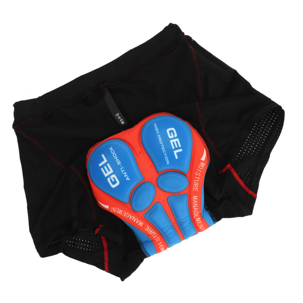 Åndbare Quick Dry 5D Polstret Gel Mesh Cykelshorts - Sort/Rød - 2XL