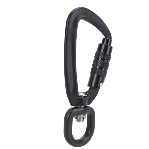 Carabiner Clip Auto Locking 360 Rotation Hook Accessory for Dog Leashes Hammocks Backpacks Black