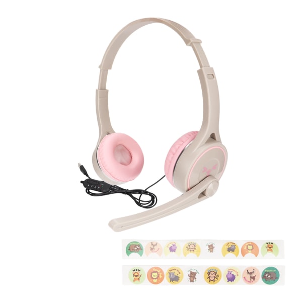 Børnehovedtelefon Stereo Foldbar åndbar på øret USB-kablet børneheadset til flyrejser
