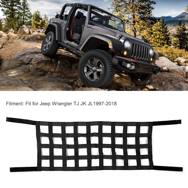 Takförvaringsskydd till Jeep Wrangler TJ JK JL 1997-2018, Svart