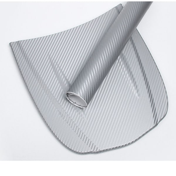 Carbon Fiber Style Car Wrap Roll Sølv 1,52mx30cm
