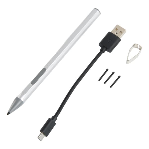 Microsoft Surface Pro 7 6 5 4 3 X Laptop Book Studio 3 Stylus Penn med 3 utskiftbare spisser Sølv