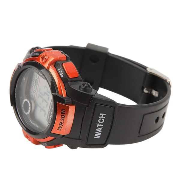 Sportklocka Digital LCD Elektronisk Klocka Luminous Herrklocka för Utomhusaktiviteter Orange
