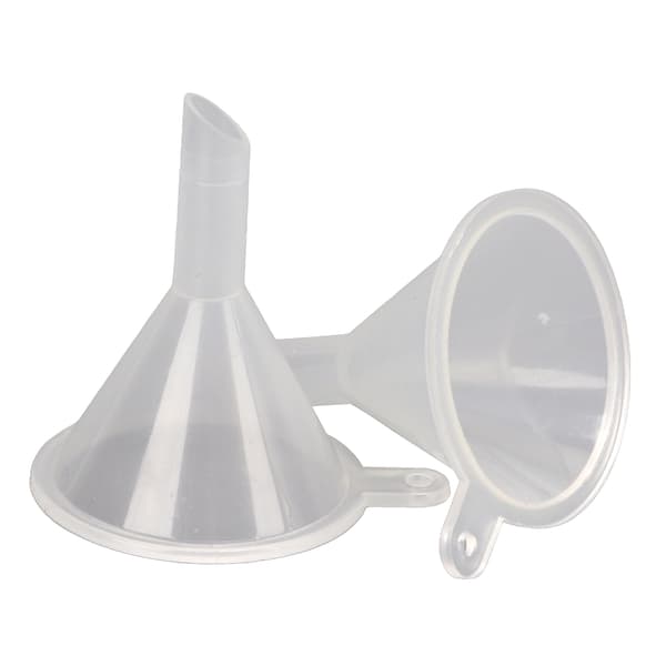 2 stk. Plast Mini tragt Transparent Bærbar Multi Purpose til Parfumer Flydende Pulver æteriske olier