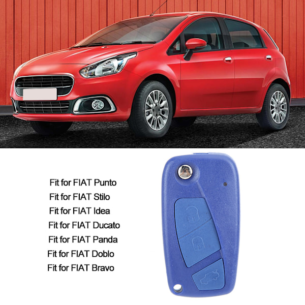 3-knapps ID46/7946 Chip Bil Smart Fjärrkontroll Nyckelbricka Passar för FIAT Stilo
