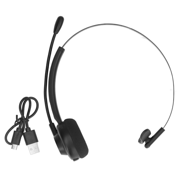 Bluetooth 5.1 Headset, Multifunktionellt Enörat Brusreducerande Mikrofon Trådlöst Headset för Call Center Online Klass