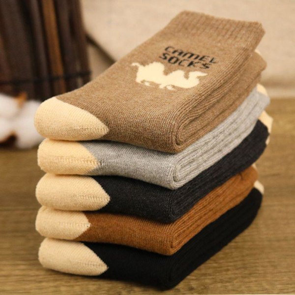 5 pairs of alpaca socks men women wool socks warm winter socks Camel