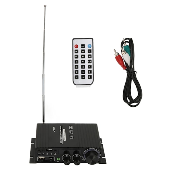 Bil Mini Audio Effektforsterker Bluetooth 5.0 2.0 Kanal Koaksial Dekoding Høy Lav Justering med Fjernkontroll