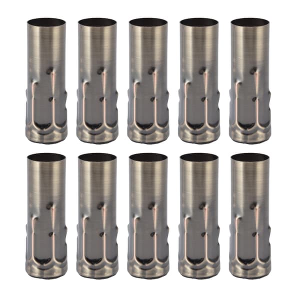 10 stk. E14 Metallrør for lysestake lampeholder lampebase belysningstilbehør 25x80mm bronse