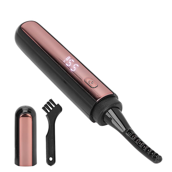 USB-ladattava sähköinen ripsientaivutin LCD-näytöllä - 4 lämpötilatasoa, lämmitetty ripsien permanentti naisille (musta)