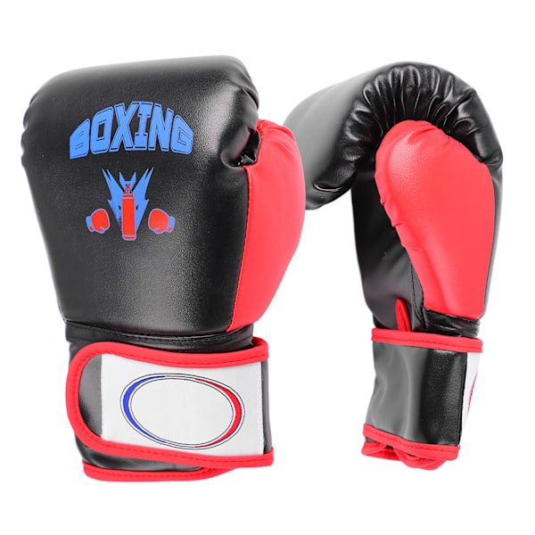 Boxningshandskar för träning Andningsbara Justerbara Läderboxningshandskar med kardborreband för Män Kvinnor Vuxna Barn 8oz Svart 8oz