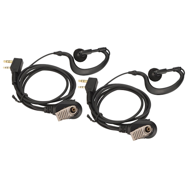 Tvåvägsradio Hörsnäcka Universell K Huvud 2 Pin Elektroplätering Walkie Talkie Headset med Mikrofon 2st Set