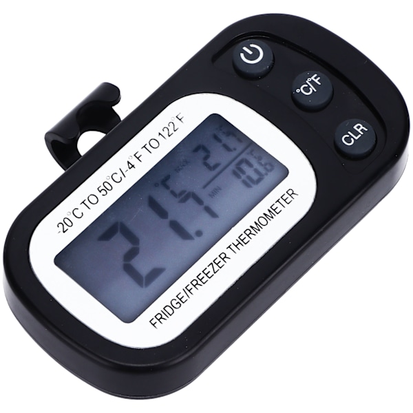 Fryser Termometer Minus20 Til 50℃ Stort LCD Display Køleskab Termometer IPX3 Vandtæt Termometer med Magnetisk Bagside