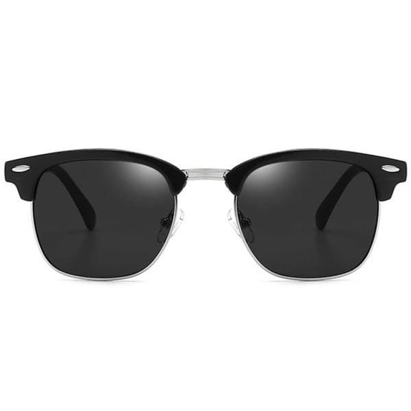 Matte sorte solbriller Clubmaster Sølv Sort Glas sort[SZ]