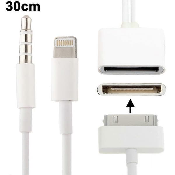 Pinljudadapter, stöder inte iOS 10.3.1 eller senare telefoner (vit) White