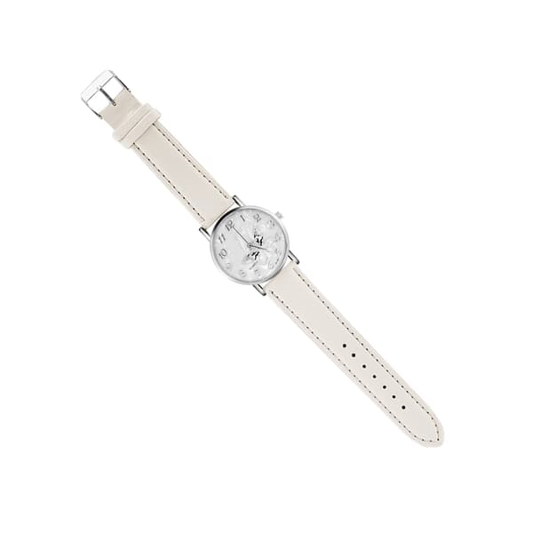Moderigtigt PU læderrem Quartz Analog armbåndsur til kvinder Hvid 0.1
