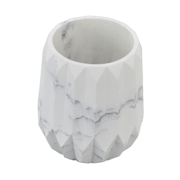 Makeupbørsteholder Holdbar Blank Harpiks Stor Kapacitet Moderne Design Marmoråre Makeupbørste Organizer