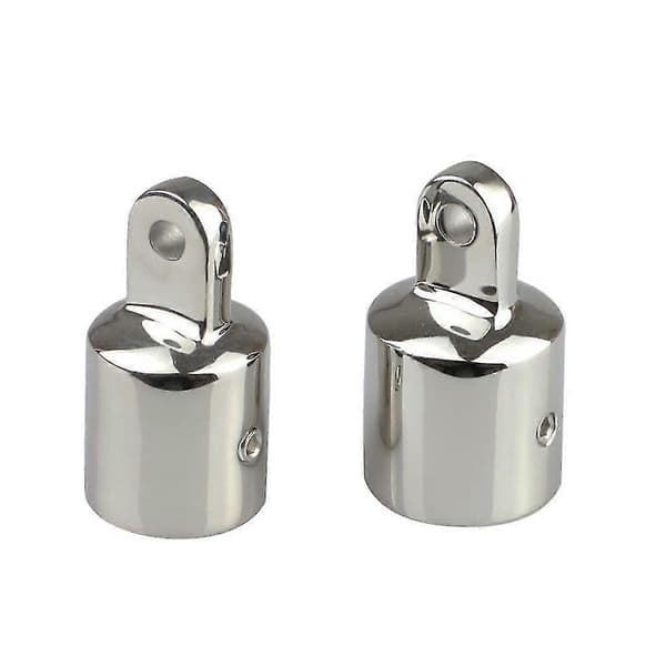Rustfrit Stål Rør Øje Endestykke Bimini Top Beslag Hardware Kaleche Rør Endestykke 2x 25mm[SZ]