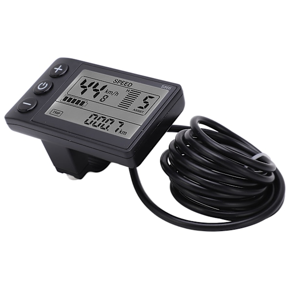 S866 Elektrisk Cykel Display LCD Meter 24V 36V 48V Elektrisk Scooter Kontrolpanel med SM Stik
