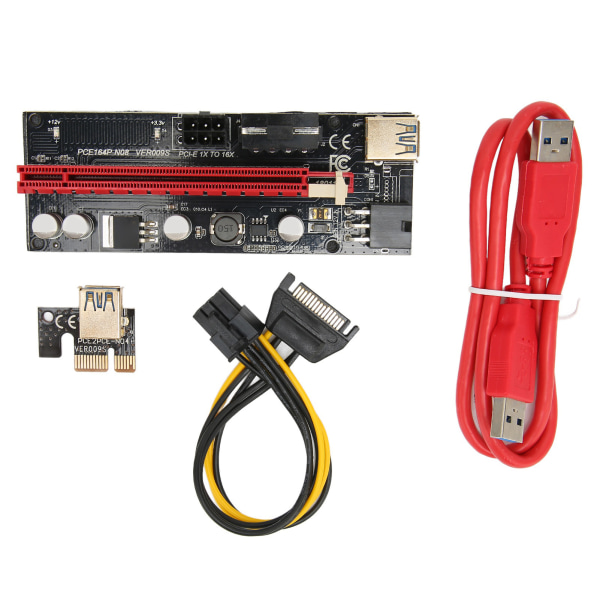 PCIE Riser 1X til 16X Graphics Extension Reduce Burden 60cm USB3.0 Safe Stabil USB Riser Powered Adapter Card