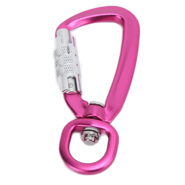Carabiner Clip Auto Locking 360 Rotation Hook Accessory for Dog Leashes Hammocks Backpacks Pink