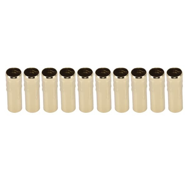 10 stk. E14 Metallrør for Lysestake Lampeholder Lampebase Belysningstilbehør 25x80mm Gull