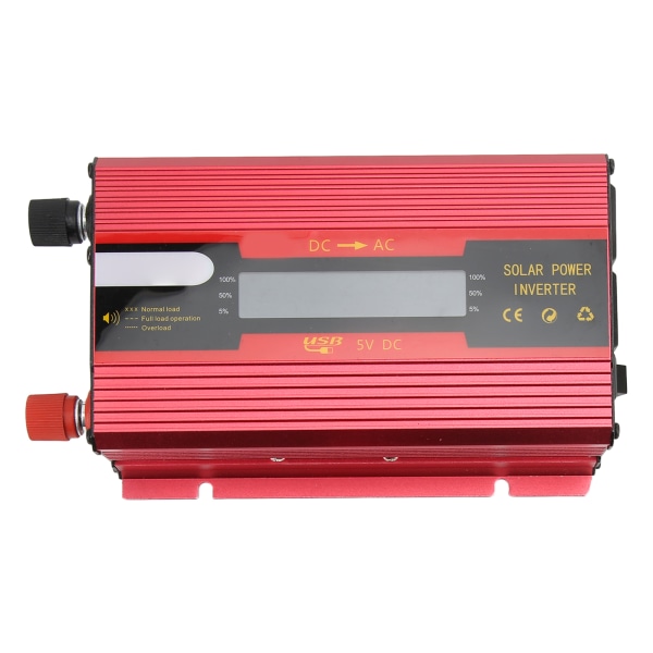 Rød strømomformer DC12V/24V inngang til AC110V uttak 420W nominell LCD-skjermspenningsdeteksjon